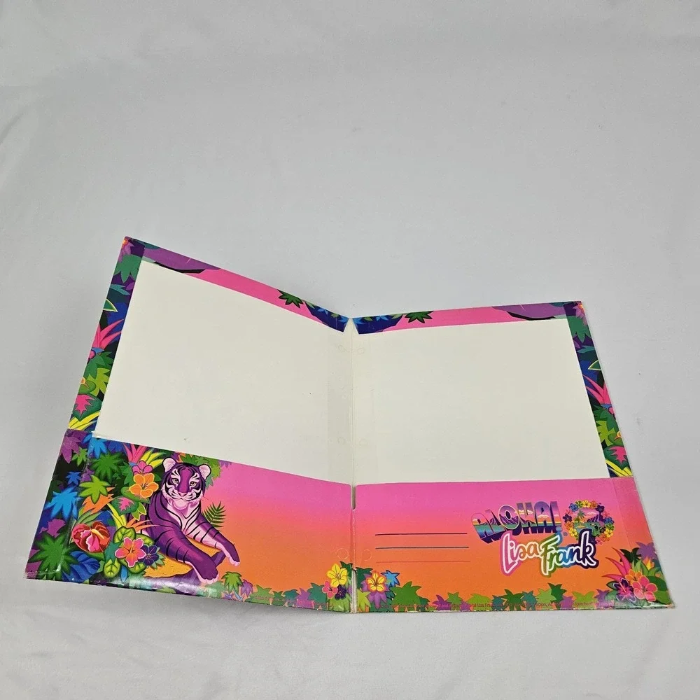 Vintage Lisa Frank Aloha Tigers 3 Ring Binder Folder Stuart Hall 90s